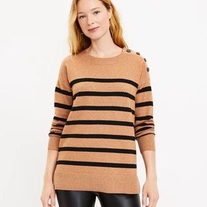 XS Ann Taylor Loft Camel Sweater with Button Accent